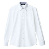 住商モンブラン ボタンダウンシャツ ZK2711-2CB_M ニットシャツ 兼用 長袖 白 M 1ケース(1個)（直送品）