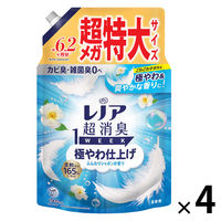 レノア 超消臭1WEEK 極やわ仕上げふんわりシャボン 詰め替え 超メガ特大 1900mL 1セット（1個×4） 柔軟剤 P＆G