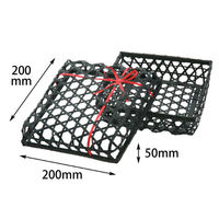 アサヒグリーン 装飾品 六ッ目正方フタ付 リボンBK 3568 1ケース(52個(1個×52))（直送品）