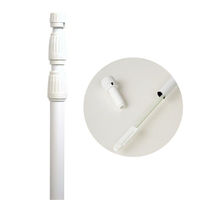 ササガワ 販促用品 40-6123 のぼり用ポール 3段伸縮式 白 1ケース(1個)（直送品）