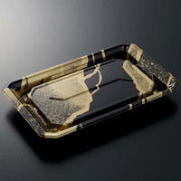 中央化学 寿司容器 HS澄板22-14 金継BK-BK 身 00650783 1袋(50個)（直送品）