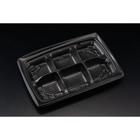 リスパック 弁当容器 バイオデリカ かなで 550B 6S 黒 RHIG777 1袋(50個)（直送品）