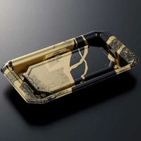 中央化学 寿司容器 HS澄板18-11 金継BK-BK 身 00650781 1袋(50個)（直送品）