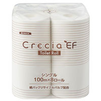 日本製紙クレシア トイレットペーパー クレシアEFトイレットロール 100m シングル 8ロール 10123 1ケース(8個(1個×8))（直送品）