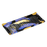 中央化学 寿司容器 HS 波ね皿 33-15 光琳BK-BK 身 00738453 1ケース(400個(50個×8))（直送品）