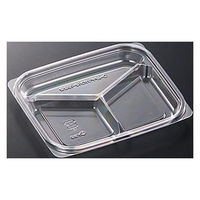 中央化学 惣菜容器 C-AP デリカン 18-15 三ツ仕切 透明 身 00621223 1ケース(800個(50個×16))（直送品）