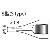 HAKKO ノズル 0.8mm S型 815/816用 A1496 1個（直送品）