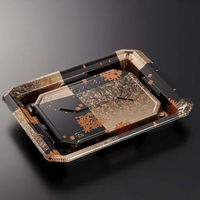 中央化学 寿司容器 HS澄板18-14 箔絵BK-BK 身 00114535 1袋(50個)（直送品）