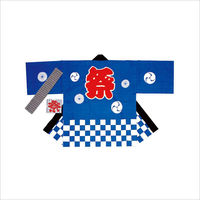 ササガワ イベントグッズ 40-3106 祭袢天 市松青 大人 Mサイズ 1ケース(1個)（直送品）