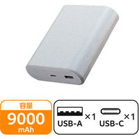 モバイルバッテリー 9000mAh PD 最大45W ナトリウムイオン グレー DE-C55L-9000LGY エレコム 1個（直送品）