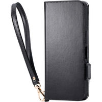 AQUOS wish5 (SH-52F) ケース ハンドストラップ付 ブラック PM-S251PLFY4BK エレコム 1個（直送品）