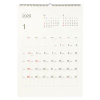 無印良品 バガス入りペーパー日曜始まり六輝カレンダー ２０２６年１月～１２月 Ａ２ 約５９４×４２０ｍｍ 良品計画