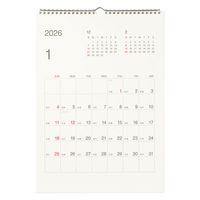 無印良品 バガス入りペーパー日曜始まり六輝カレンダー ２０２６年１月～１２月 Ａ３ 約４２０×２９７ｍｍ 良品計画