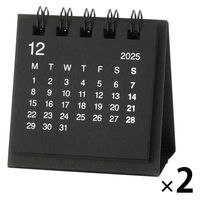 無印良品 デスクトップミニカレンダー ２０２５年１２月～２０２６年１２月 月曜始まり 卓上用 1セット（1個×2） 良品計画