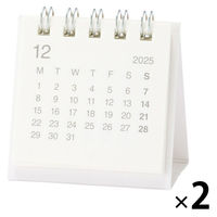 無印良品 バガス入りペーパーデスクトップミニカレンダー ２０２５年１２月～２０２６年１２月 月曜始まり卓上用 1セット（1個×2）