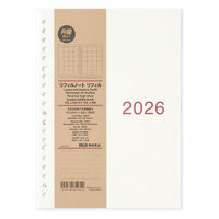 無印良品 リフィルノート リフィル マンスリースケジュール ２０２５年１２月始まり Ａ５・２０穴 月曜始まり 良品計画