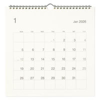 無印良品 バガス入りペーパー月曜始まりカレンダー 大 ２０２６年１月～１２月 約２７０×２７０ｍｍ 壁掛け用 良品計画