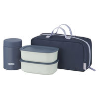 サーモス 真空断熱スープランチセット スープジャー200ｍL 容器300ｍL×2 グレーネイビー JEH-800 GNV 1個