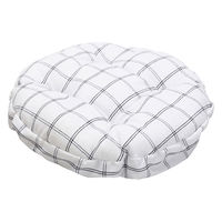 永井興産 NKーC11CHK　丸椅子座面クッションカバー チェック（ホワイト） NKーC11CHK 1セット（10個：1個×10）