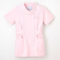 【再検品商品】ナガイレーベン 花びらジャケット ナースジャケット 女性用 半袖 ピンク M HO-1932（わけあり品）