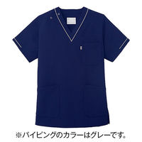 【再検品商品】ミズノ MZ-0092 スクラブ ネイビー L MZ-0092-5-L 1枚　スクラブ（わけあり品）