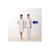 【再検品商品】フォーク チュニック ホワイトXネイビー 4L 2015EW-7-4L 1枚　白衣（わけあり品）