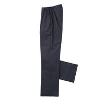 【再検品商品】KAZEN レディススラックス 医療白衣 ネイビー L 163-28（わけあり品）