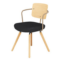 【組立設置込】コクヨ リーテ カジュアルチェアー 背合板 4本脚 木脚（ナチュラル） K16-D04CZ-ZE6DX1 1脚（直送品）