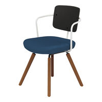 【組立設置込】コクヨ リーテ カジュアルチェアー 背樹脂 4本脚 木脚（ブラウン） K16-R03CZ-WT7E6X1 1脚（直送品）