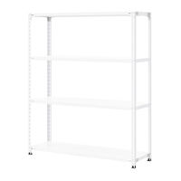 プラス KR軽量ラック（天地4段）幅1512×奥行462×高さ1800mm ホワイト 1台（4梱包）スチールラック セット品