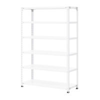 プラス KR軽量ラック（天地6段）幅1212×奥行462×高さ1800mm ホワイト 1台（5梱包）スチールラック セット品