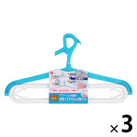 「5つ干し」 ダブル 大判 バスタオル・トレーナー 洗濯ハンガー 1セット(2本組×3) レック