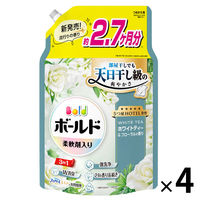 ボールドジェル 柔軟剤入り 液体 ホワイトティー＆フローラル 詰め替え メガジャンボ 1950g 1セット（1個×4） 洗濯洗剤 P＆G