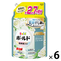 ボールドジェル 柔軟剤入り 液体 ホワイトティー＆フローラル 詰め替え メガジャンボ 1950g 1セット（1個×6） 洗濯洗剤 P＆G