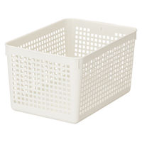 収納バスケット  メッシュバスケット ディープ ホワイト　幅18.2×奥行26.4×高さ14.2cm　1個 オリジナル