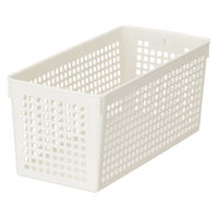 収納バスケット  メッシュバスケット スリム ホワイト　幅13.3×奥行29.1×高さ12.5cm　1個 オリジナル