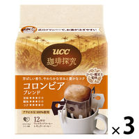 UCC上島珈琲 珈琲探究 ワンドリップコーヒー コロンビアブレンド 1セット（12杯分×3） ドリップコーヒー