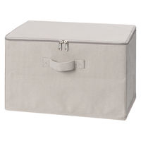 【収納バスケット】　布製収納バスケット　ワイド　深型フタ付き　ERD-02　1個 オリジナル