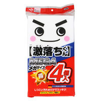 激落ちくん MEGA メガサイズ メラミンスポンジ 洗剤不使用 キッチンスポンジ 1パック（4個入）レック