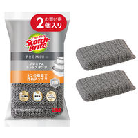 スリーエム（3M）スコッチブライト プレミアムネットスポンジ 抗菌 キッチン 油汚れ グレー（2個入）