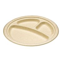 ダイモン ムギ・タケ プレート 三仕切(50枚入)23cm AGM-12 1枚(50枚) 67-5740-60（直送品）