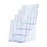 アズワン ツーウェイパンフレット立て 透明 パンフレットスタンドA4 三ツ折 4段 68-0986-86 1個（直送品）