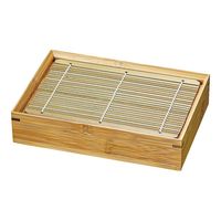 萬洋 竹製 炭化麺皿 長角 19478 1個 67-5752-74（直送品）