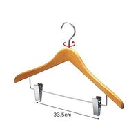 アズワン 木製コーディネートハンガー ナチュラルボトム下型クリップ付 60本 67-9300-91 1セット(60本)（直送品）