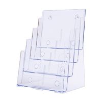 アズワン ツーウェイパンフレット立て 透明 パンフレットスタンドA4 4段 68-0986-84 1個（直送品）