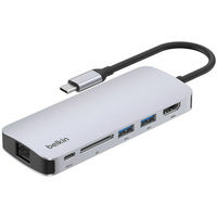 Belkin  Ｃｏｎｎｅｃｔ　ＵＳＢーＣ　６ーｉｎー１　マルチポートハブ AVC008fqSGY-V2（直送品）