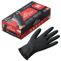 【使いきり手袋】 宇都宮製作 キング クラフトグローブ ブラック M NBR0800PFーKB 1セット（1箱(50枚)×5）
