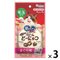 銀のスプーン お魚味クリーム どーにゃつ 毛玉ケア まぐろ味 国産（6g×4袋）3袋 ユニ・チャーム キャットフード 猫用 おやつ