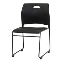 Netforce ミーティングチェア スタッキングチェア 会議用椅子 ループ脚 取っ手付き 完成品 積み重ね 軽量 RAP ブラック（直送品）