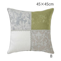 川島織物セルコン 川島織物セルコン エレガントパッチ 背当クッションカバー 450×450mm ブルー LL1362_08B 1枚（直送品）